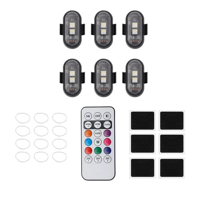 6Pcs Wireless LED Strobe Light for UTV ATV (RGB, Flashing)