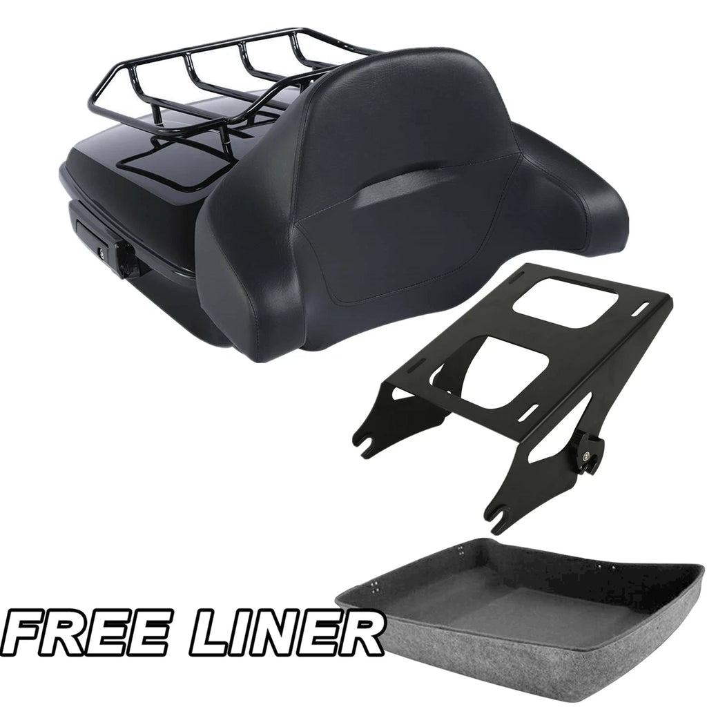 Chopped Trunk Backrest Pad Mount Rack for Harley Road Glide (2014–2025)
