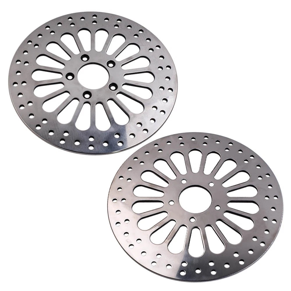 2X 11.8" Polished Front Brake Rotor Disc for