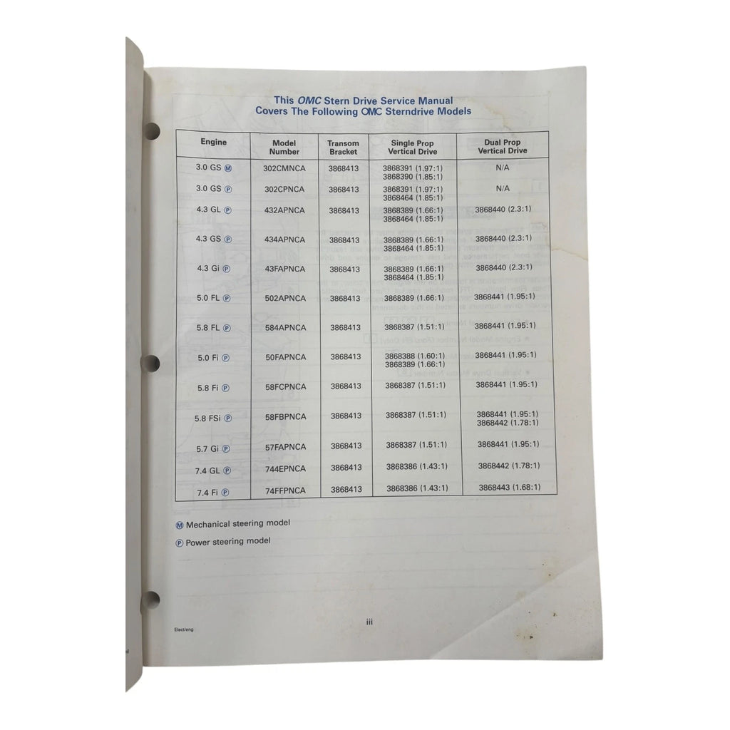 OMC Stern Drives Electrical/Ignition Service Manual 507144 (1995)