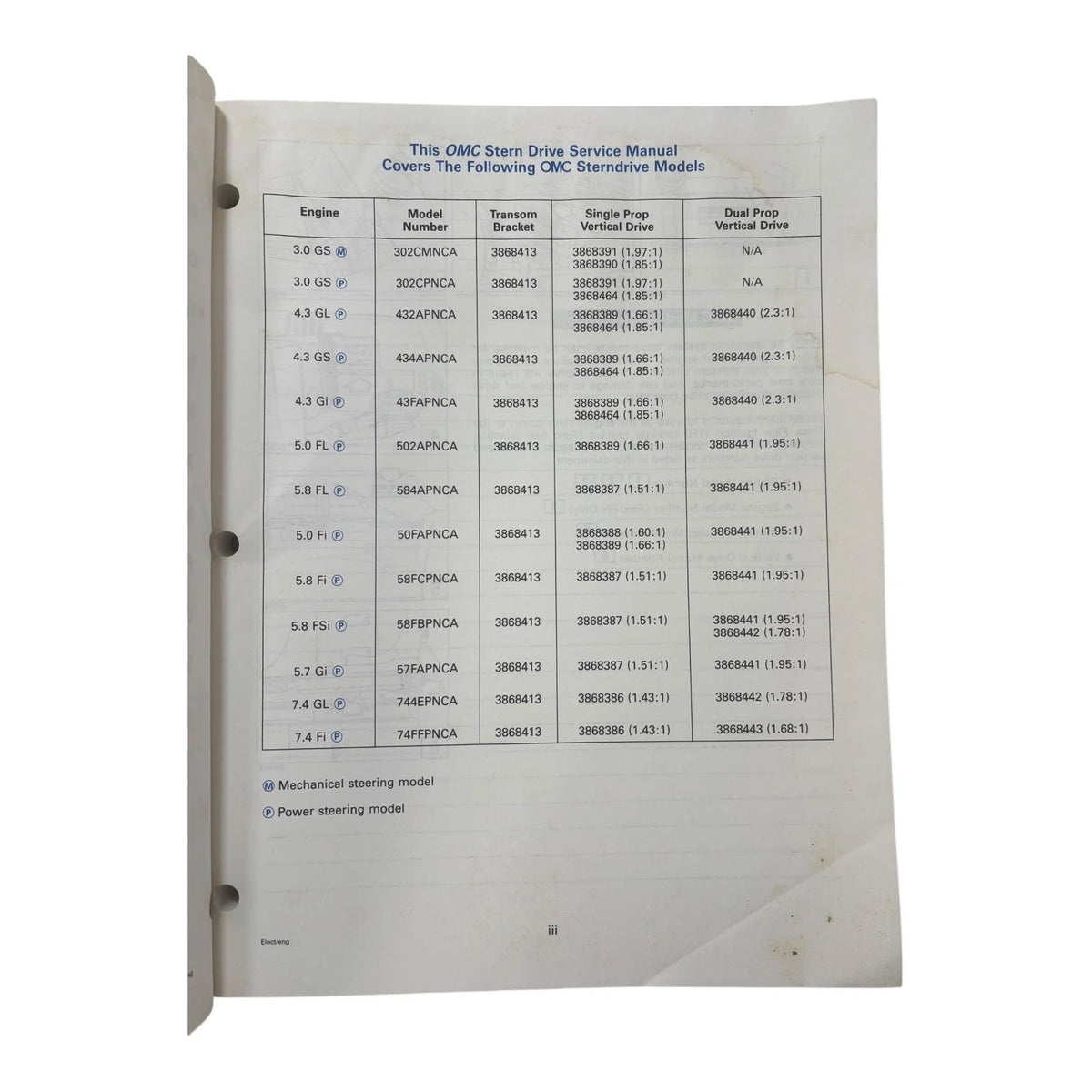 OMC Stern Drives Electrical/Ignition Service Manual 507144 (1995)