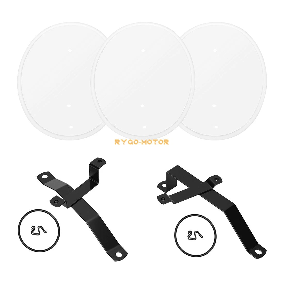 White Number Plate Kit for Honda Z50 Z50R (1979–1987) - Brackets & 3 Plates