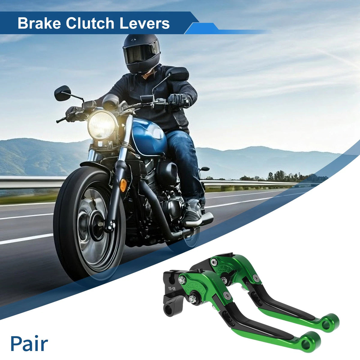 Adjustable Brake Clutch Levers for Honda CBR600RR (2007–2016) Green Black