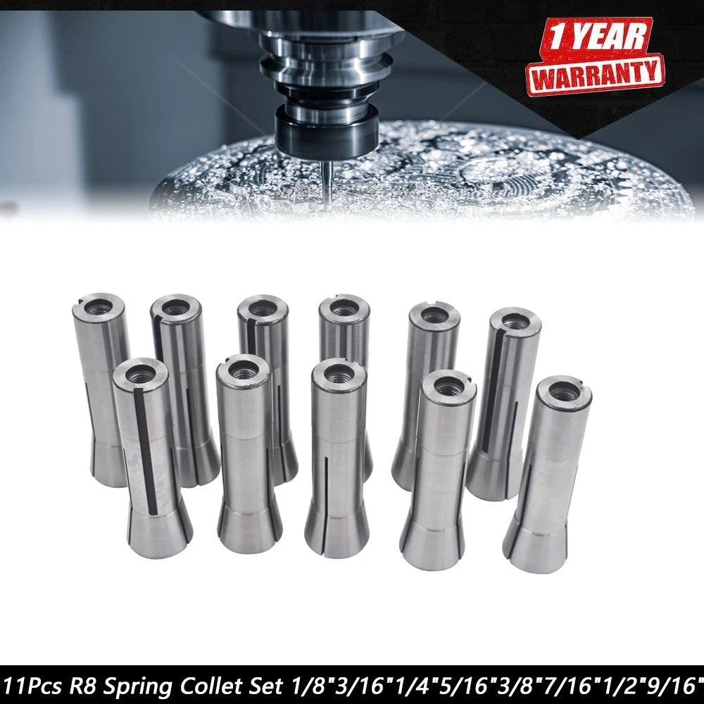 R8 Spring Collet Set 11Pc for R8 Collet System