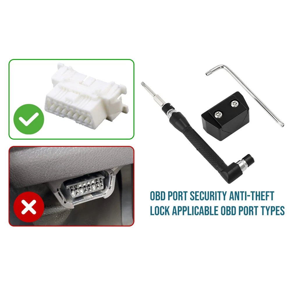 Aluminium Lock for Car with OBD II Port Security (1996–Present)