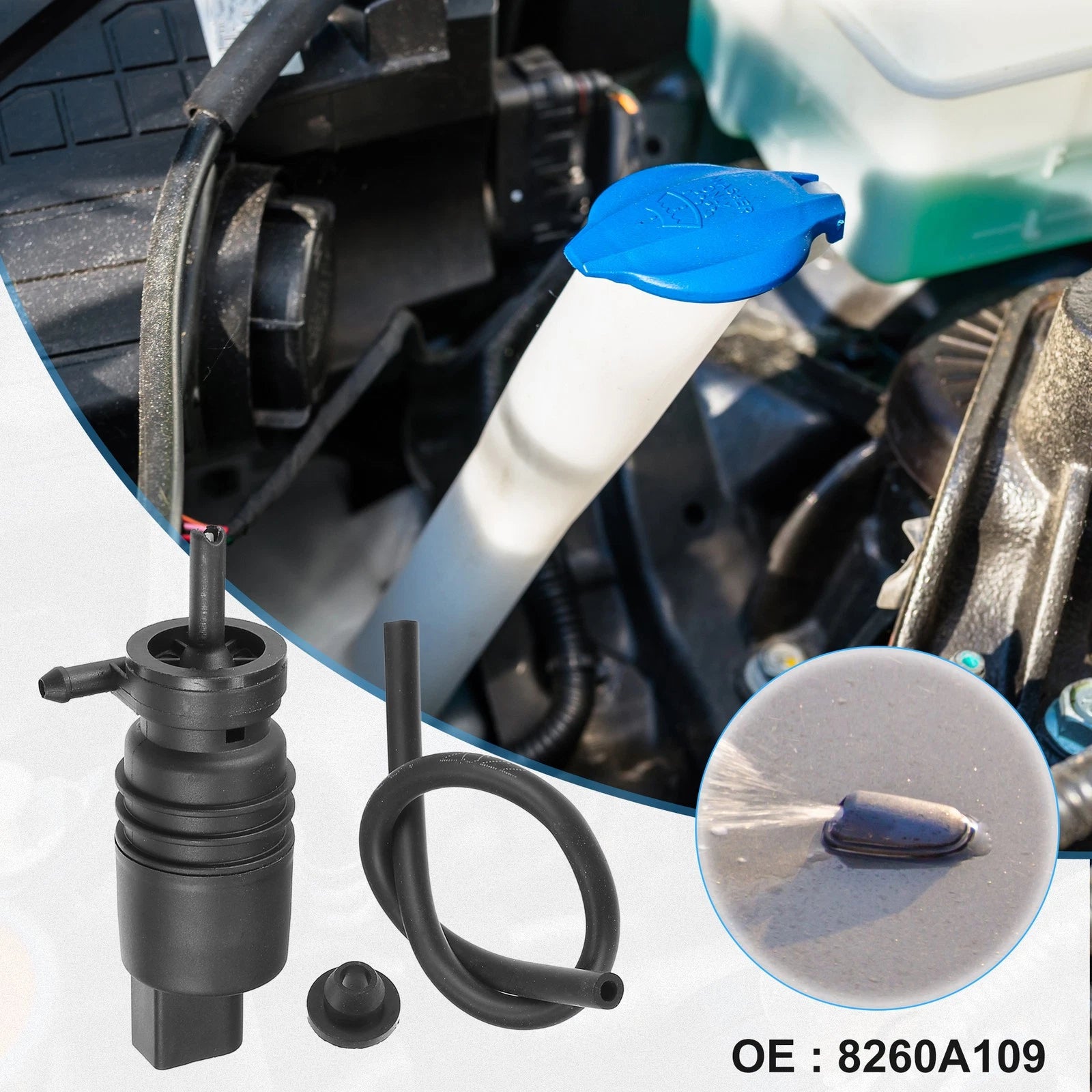 Windshield Washer Motor Pump Replacement for Mitsubishi Lancer (2008–2017)