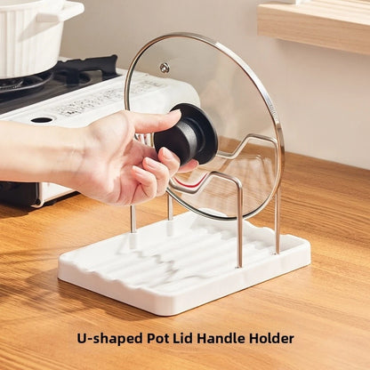 Pot Lid Rack Organizer for Kitchen Countertop - U-Shaped Slots