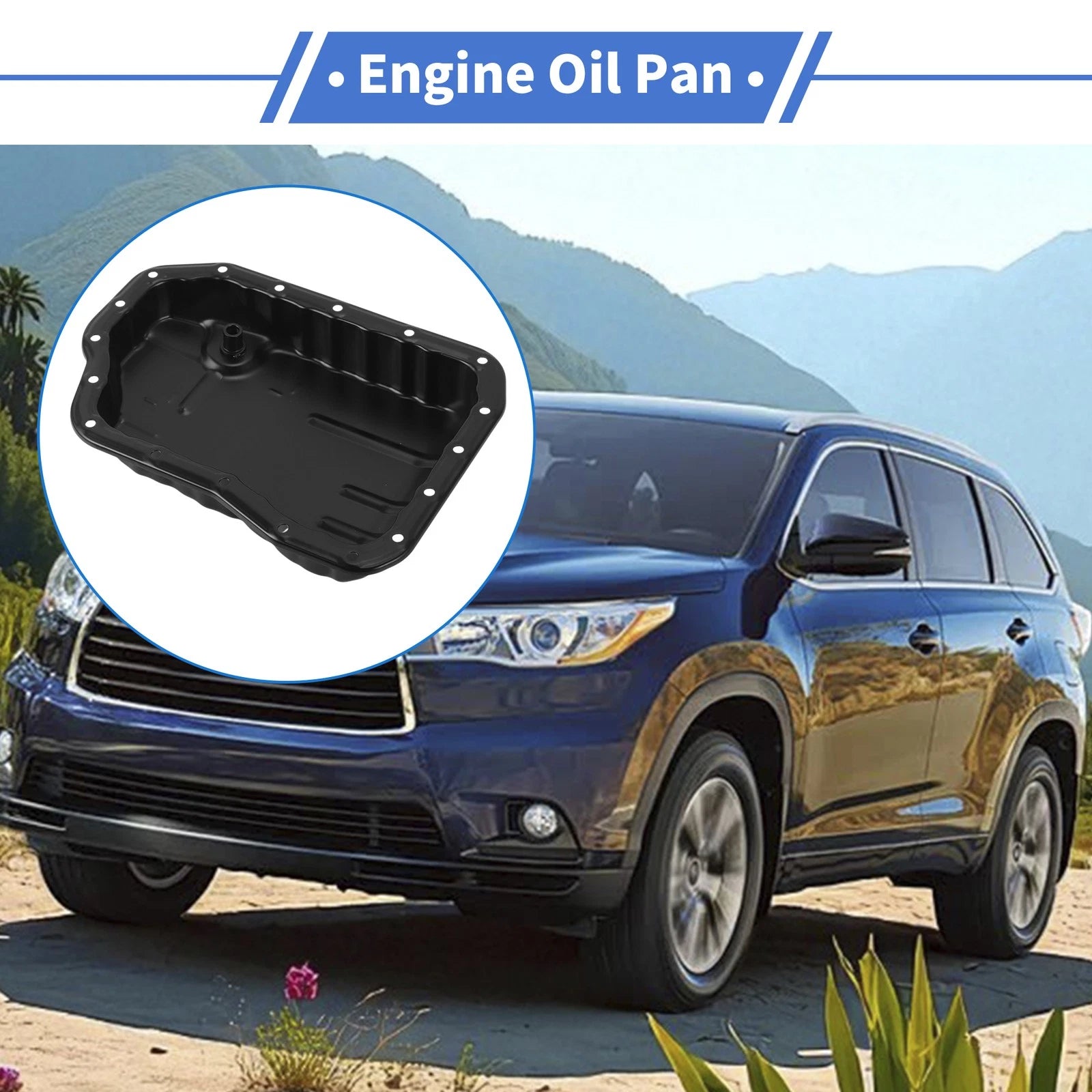 Engine Oil Pan Replacement for Toyota Highlander (2015–2021) Steel Black