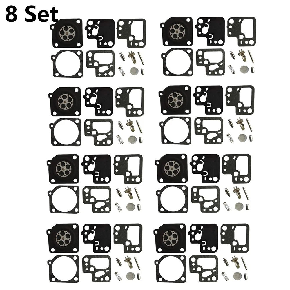 Set of 8 Carburetor Repair Kits for ZAMA RB-186 C1T-S195 (Stihl HS46 HS56)