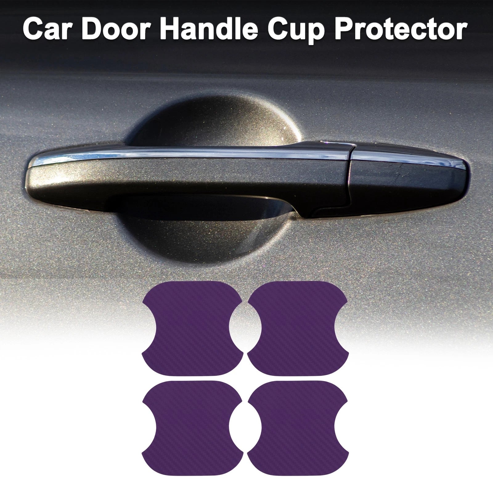 Car Door Handle Scratch Protector for Universal Vehicles (91x93mm, Purple)