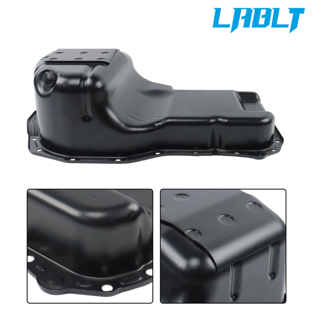 Black Engine Oil Pan with Drain Plug for Mitsubishi Lancer (2004–2006)