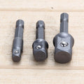 Set of 4 Drill Socket Adapter Converters 1/4" 3/8" 1/2" Drive