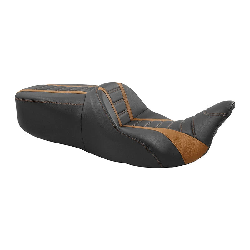 Driver Passenger Seat for Harley Street Road Glide (2009–2023) Black Orange