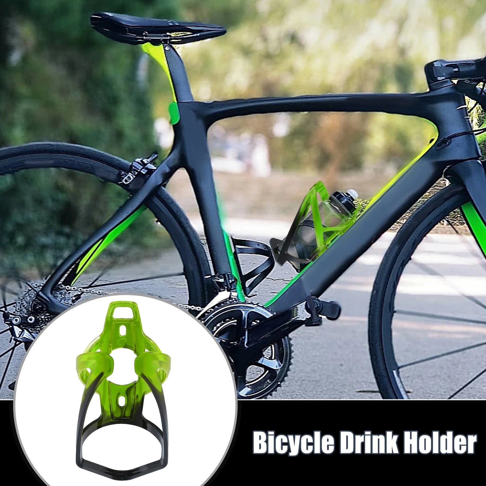 Water Bottle Cage Holder Kit with Screws for Bicycle Black Green (2008–2015)