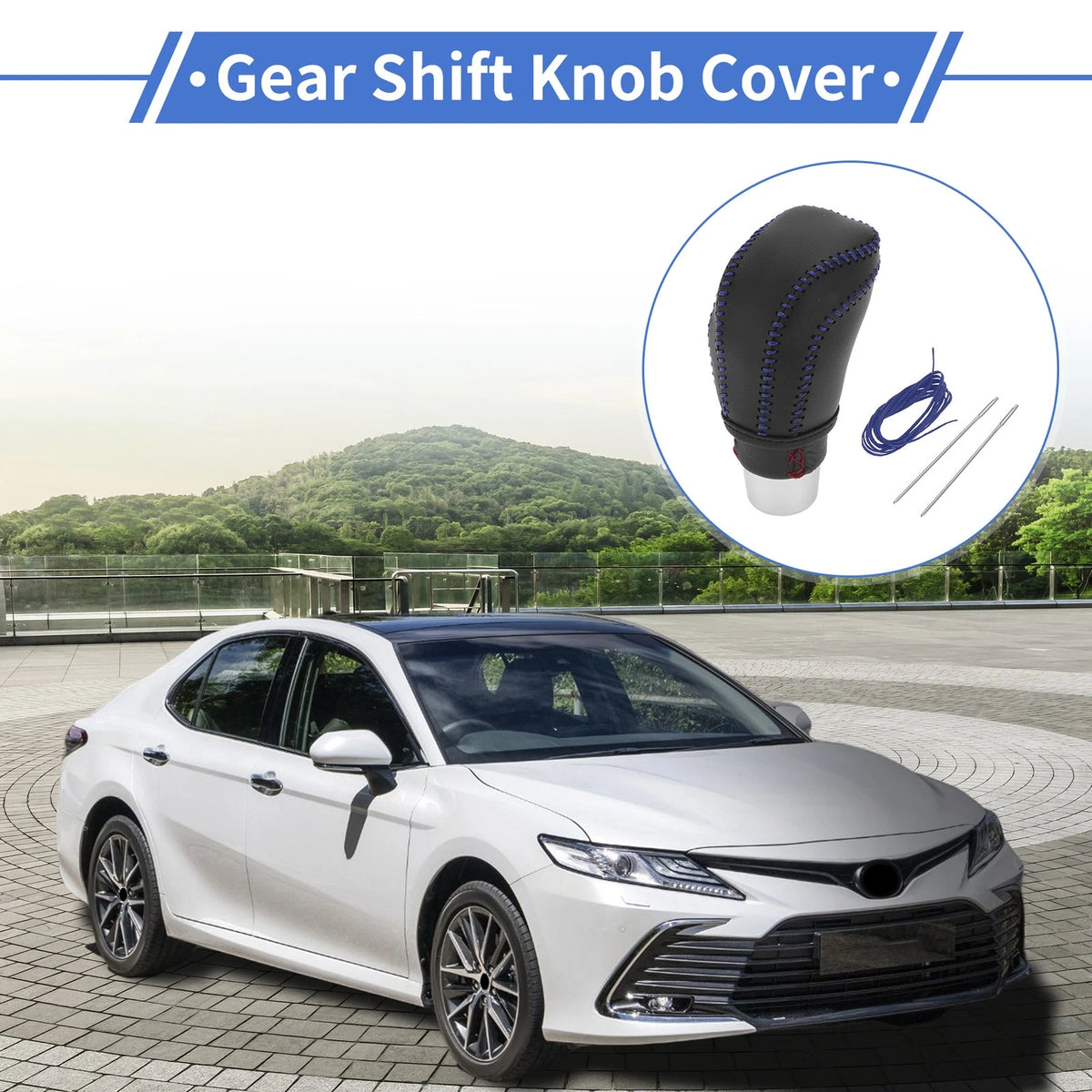 Gear Shift Knob Cover Replacement for Toyota Camry (2018–2023) Faux Leather