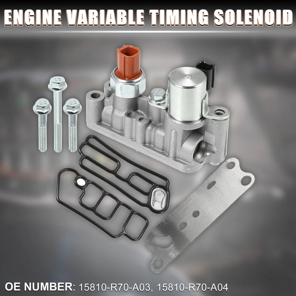 Engine Variable Timing Solenoid Assembly with Gasket Bolts Set for Honda (2001–2011)