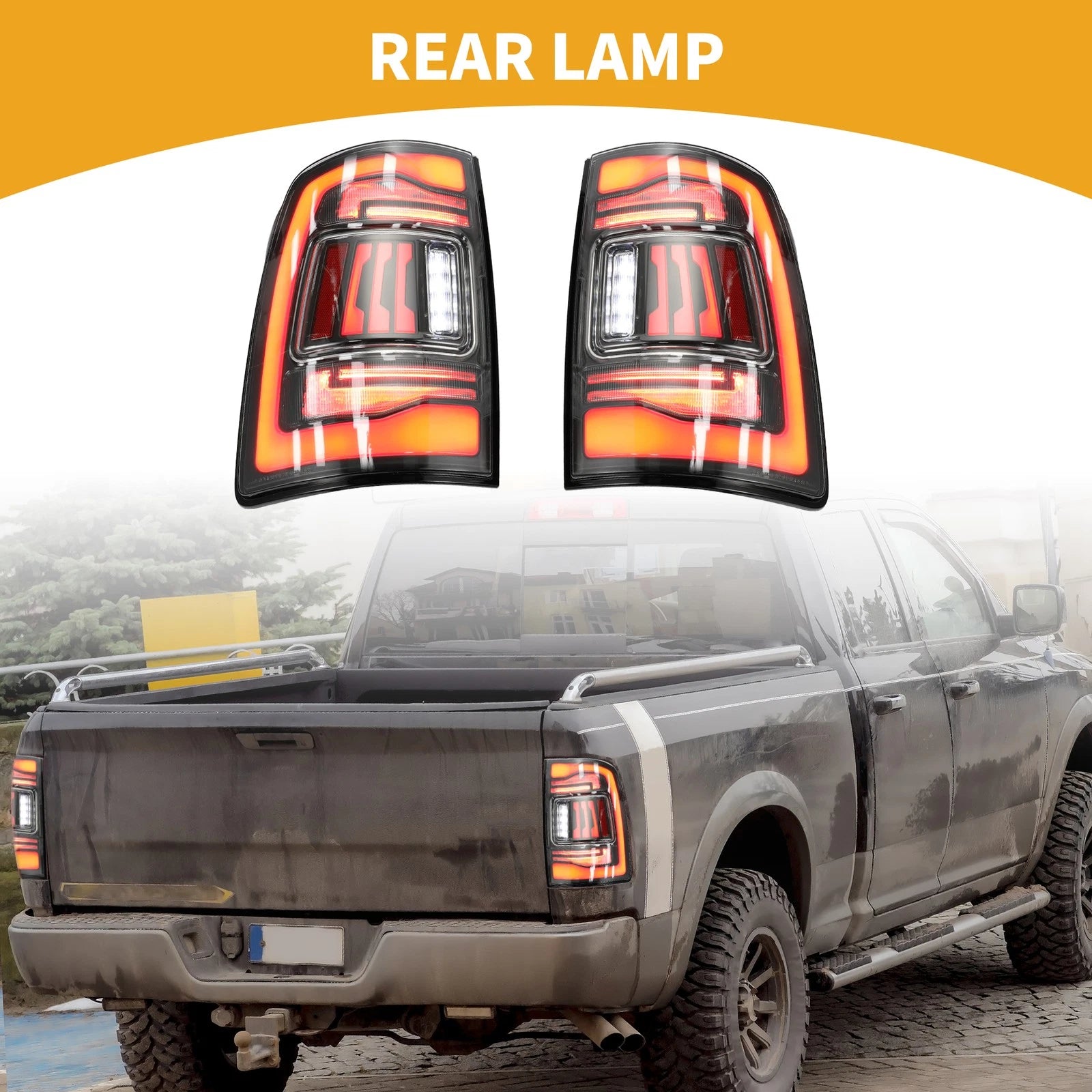 OLED Brake Tail Lights Assembly Replacement for Dodge RAM 1500 2500 3500 (2013–2018)
