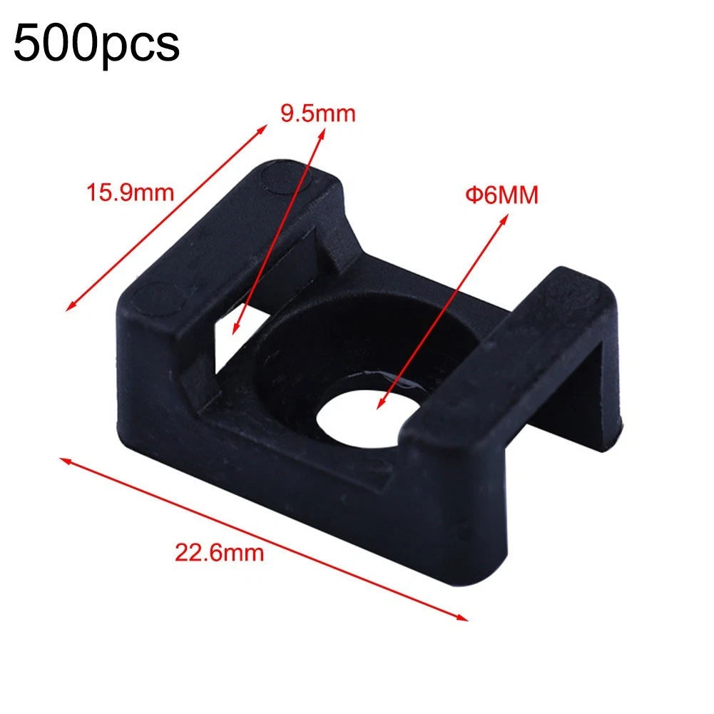 100pcs Saddle Shape Cable Tie Holder for Standard Nylon Cable Ties