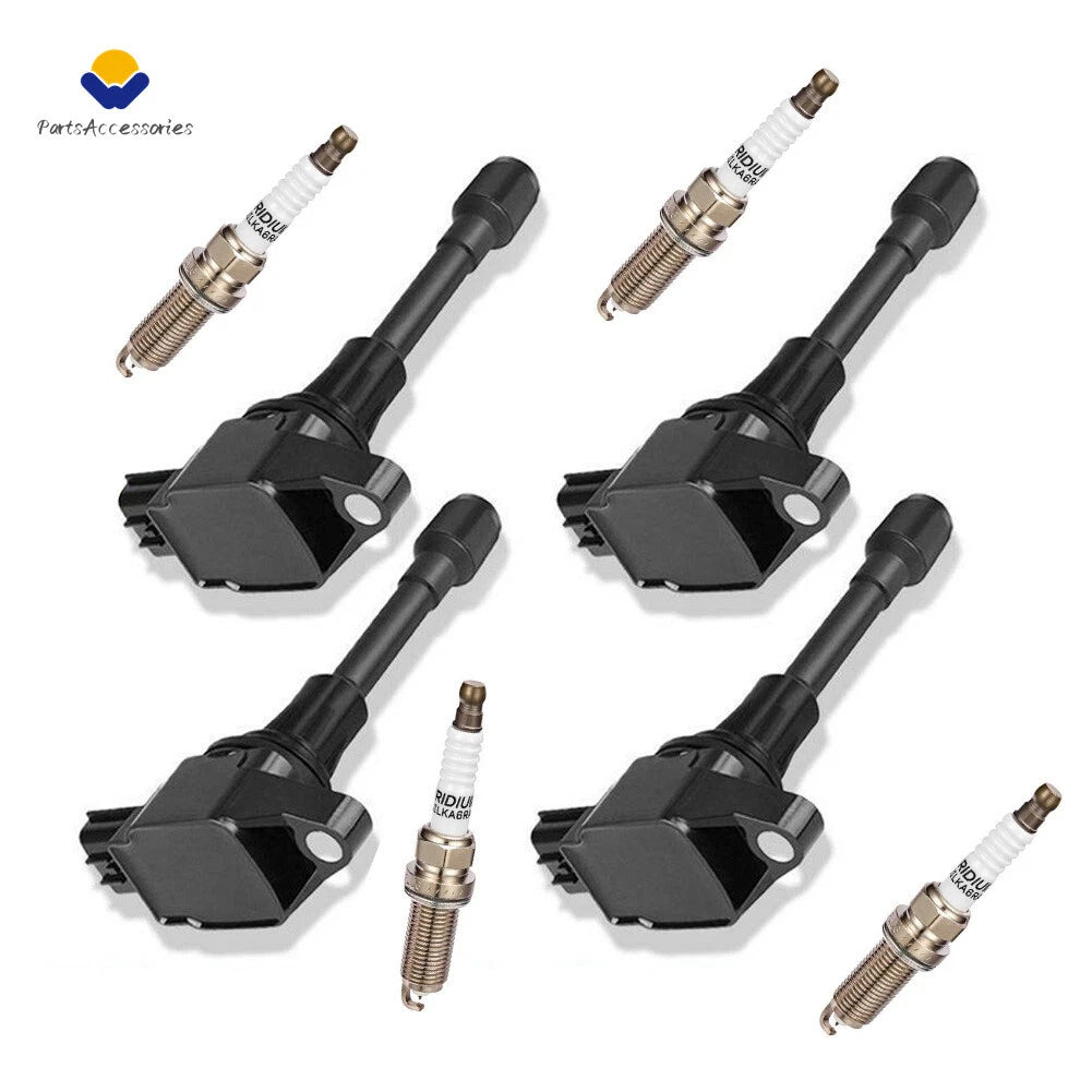 Set of 4 Ignition Coils + 4 Spark Plugs for Nissan Altima L4 2.5L (2007–2015) 22448-ED000 UF549