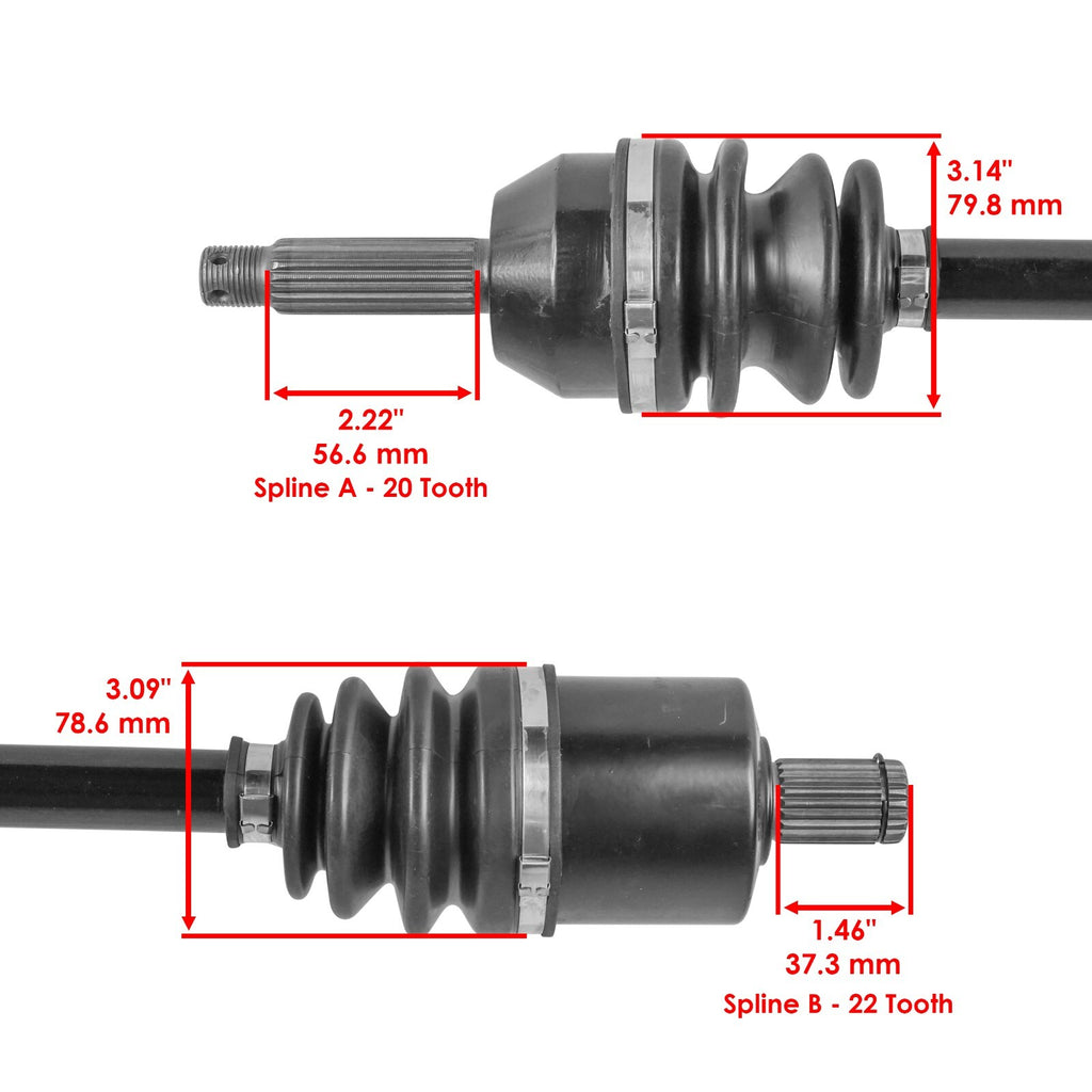 Caltric Front Left Right CV Axles Replacement for Polaris Ranger 500 4x4 (2017–2022)