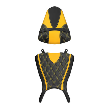Driver & Passenger Seats for Yamaha YZF R3 (2015–2024) Black Yellow