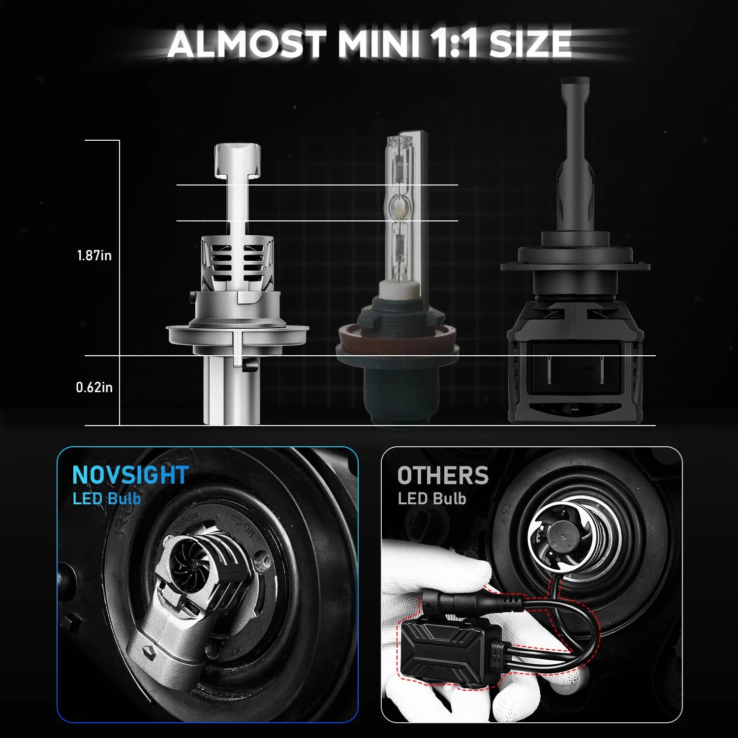 H13 9008 LED Headlight Bulb Conversion Kit for