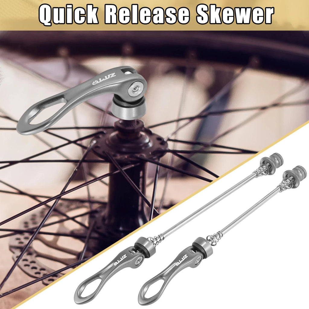 Titanium Tone Quick Release Skewer for Front Rear Bike Axle Wheel Hub (2 Pcs)