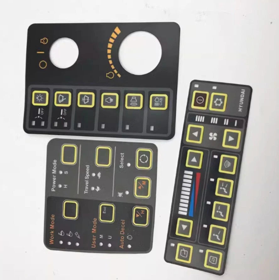 Instrument Control Panel Sticker for Hyundai Excavator (2007–2015)
