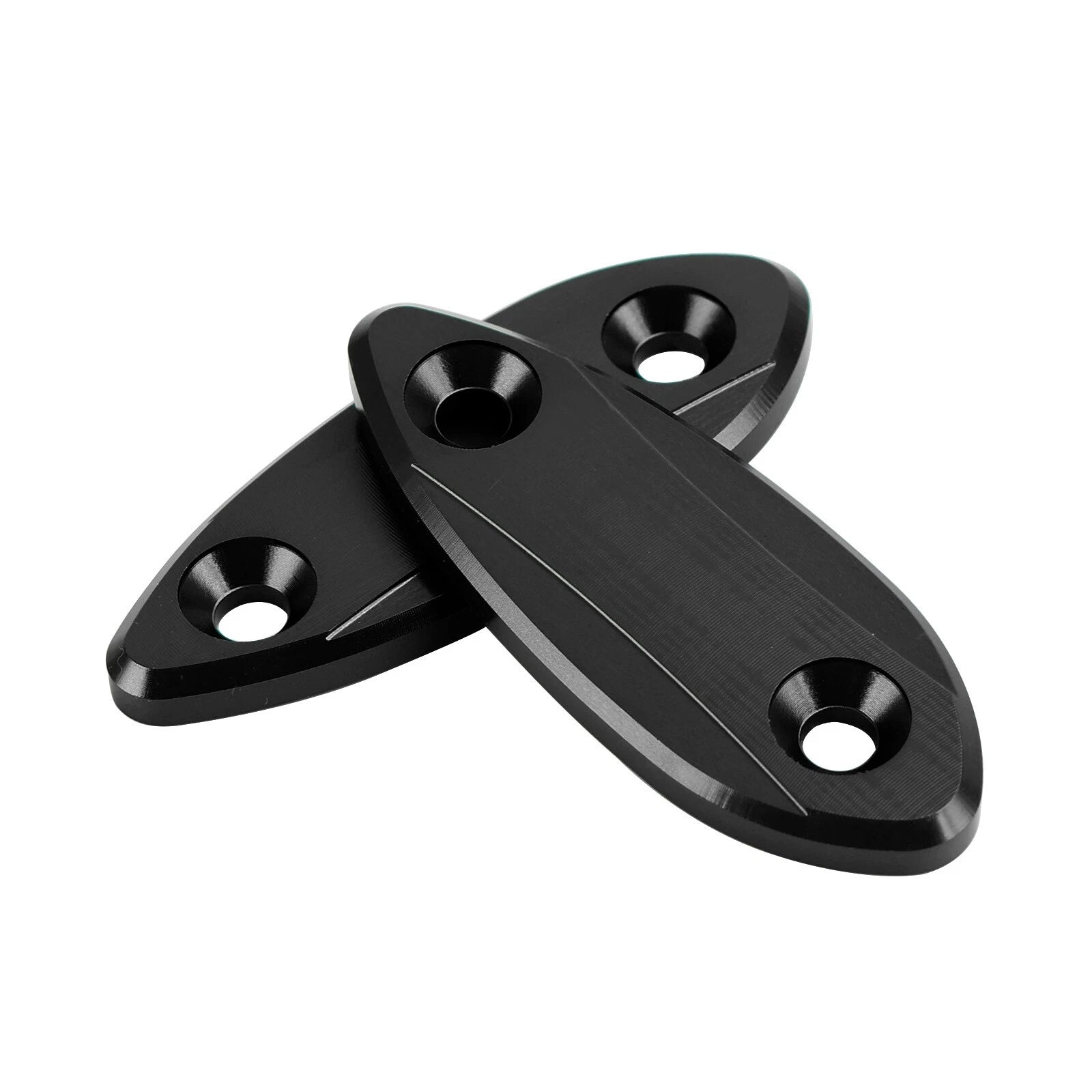 Mirror Block Off Plates Black for Kawasaki Ninja 250 300 400 650 (2013–2022) T9