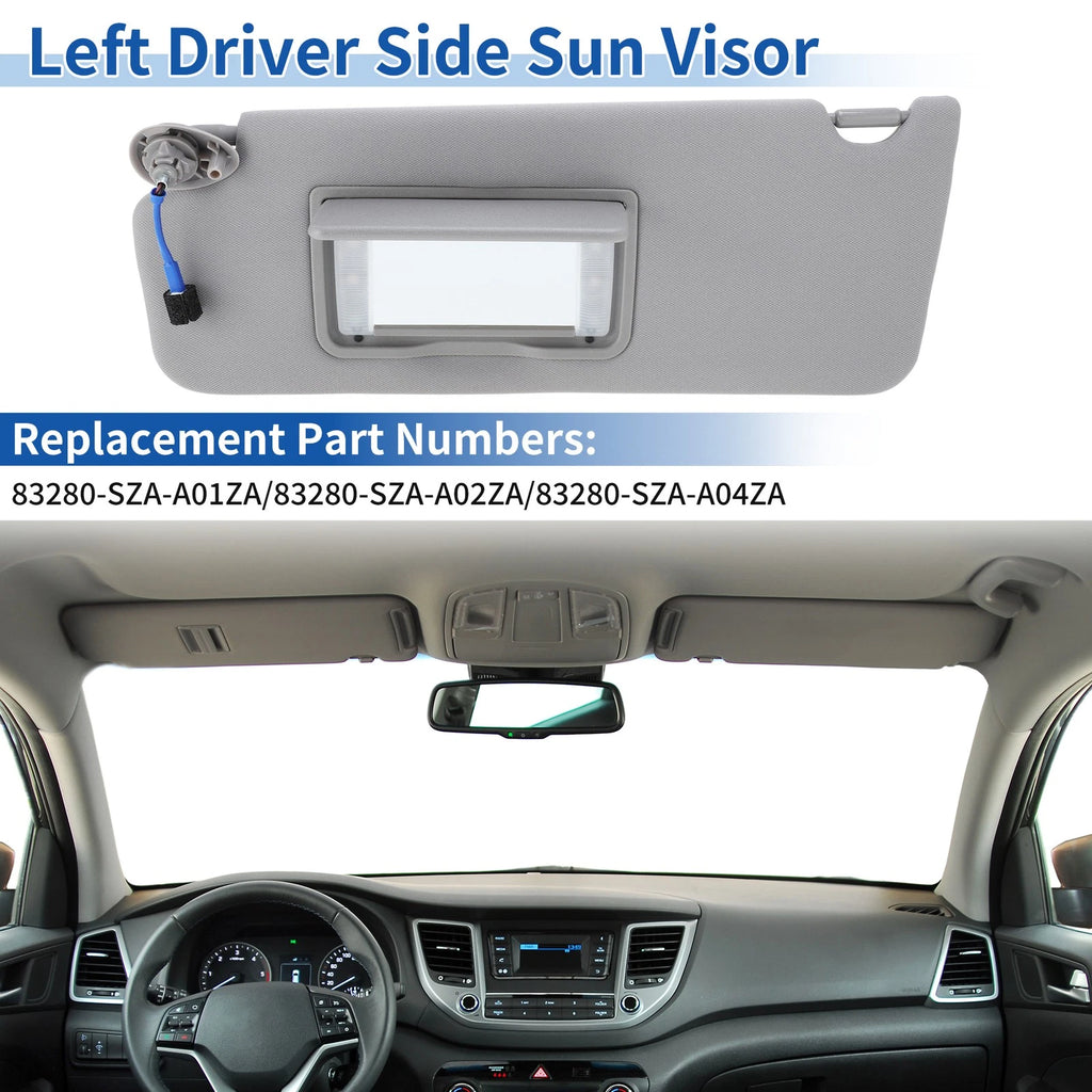 Left Side Sun Visor for Honda Pilot (2009–2015) No. 83280-SZA-A Gray