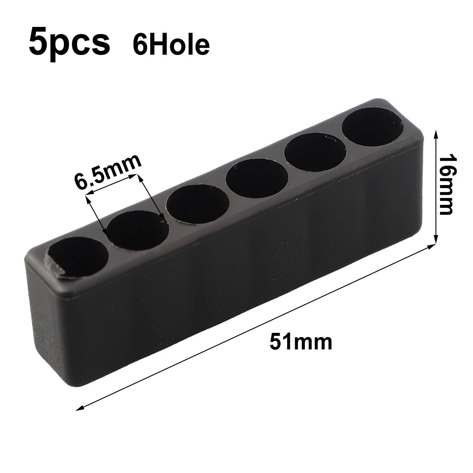 5 Piece Bit Holder for 6 Hole Hex Shank Screwdrivers (Compact Organizer)