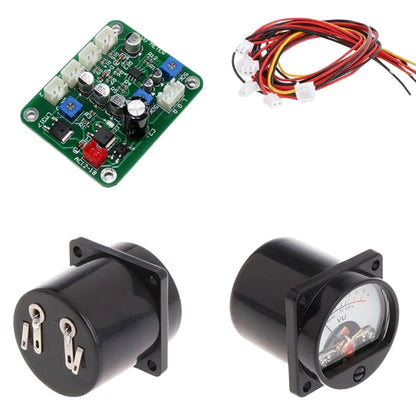 2X VU Meter Driver Board for Audio Power Meter with 5 Cables and Panel Black