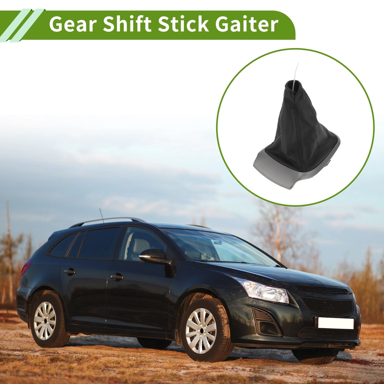 Gear Shift Gaiter Black Faux Leather Replacement for Chevrolet Sonic (2012–2020)
