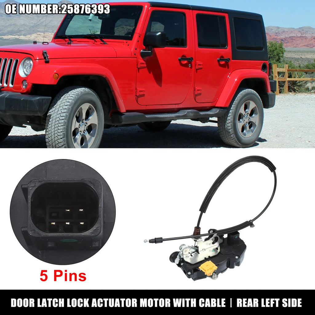 Rear Left Door Lock Actuator with Cable for Chevrolet Silverado 1500 (2014–2018)