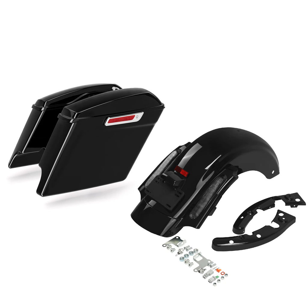 5" Stretched Saddlebags & Rear Fender System for Harley Road Glide (2009–2013)