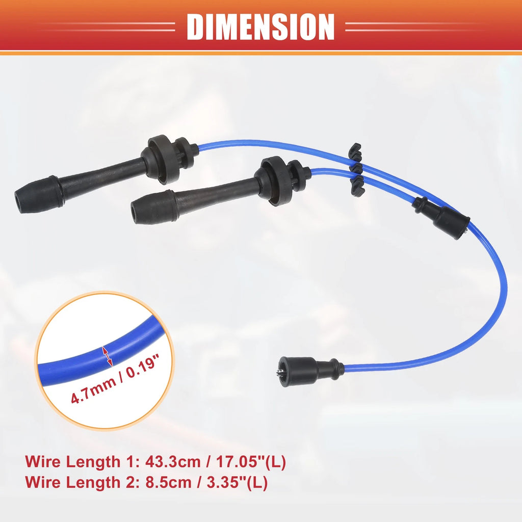 2pcs Spark Plug Wire Ignition Coil Cable for Mazda 2.0L (2001–2003)