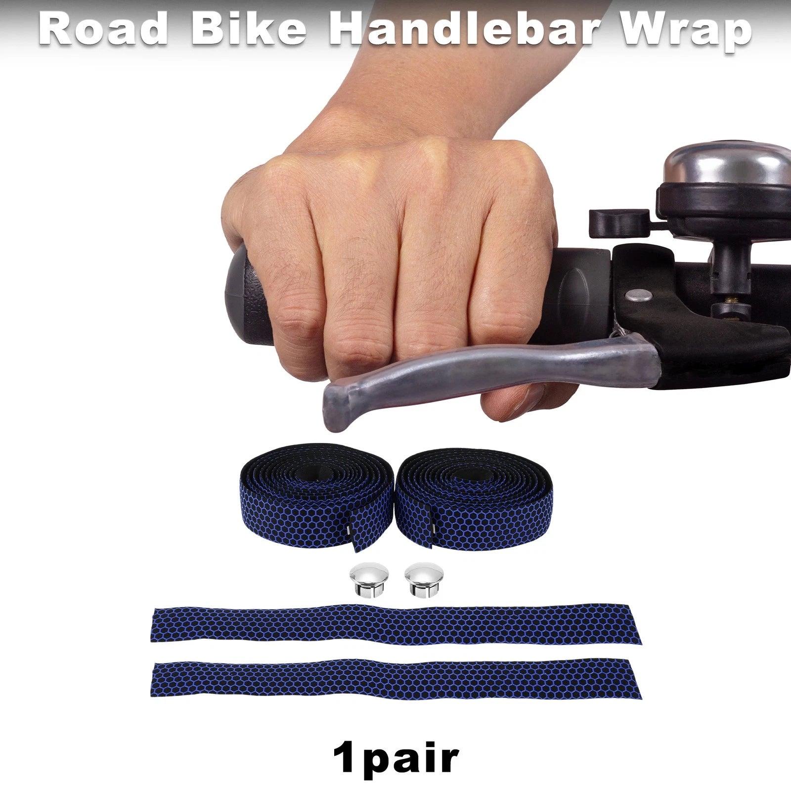 Handlebar Grip Tape Plaid Pattern Replacement for Bike Bicycle (Blue) (1 Pair)