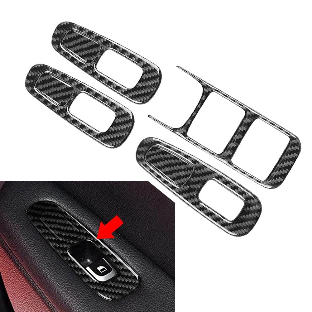 4pcs Window Lift Switch Button Panel Cover Trim For Kia Stinger 2018-2023