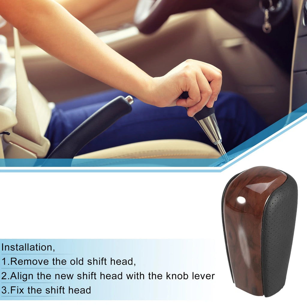 Gear Shift Knob Red Wood Pattern Replacement for Toyota Land Cruiser Prado (2009–2020)