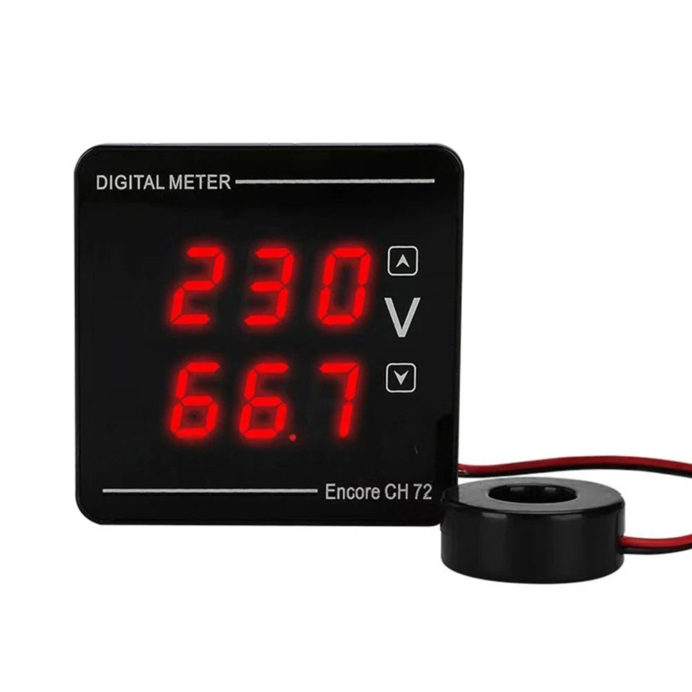 LED Digital Three Screen Display Voltage Current Frequency Meter