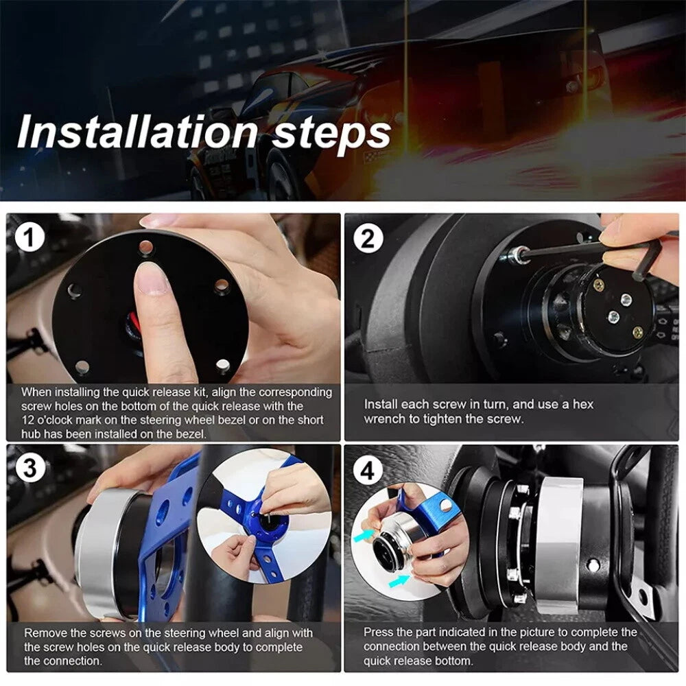 Steering Wheel Quick Release Hub Adapter for Universal Fit (All Years)