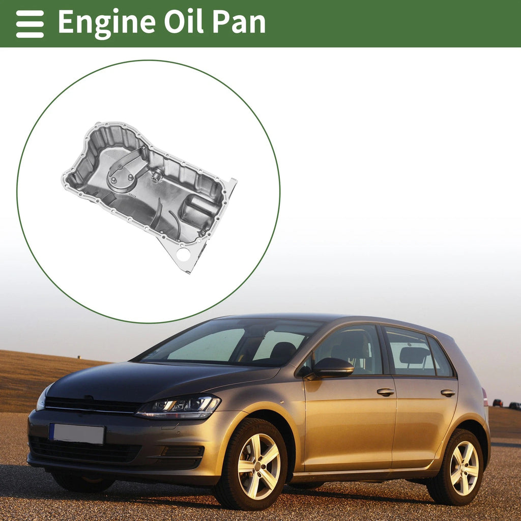 Engine Oil Pan Replacement for Volkswagen Golf (1999–2005) Aluminum Silver Tone