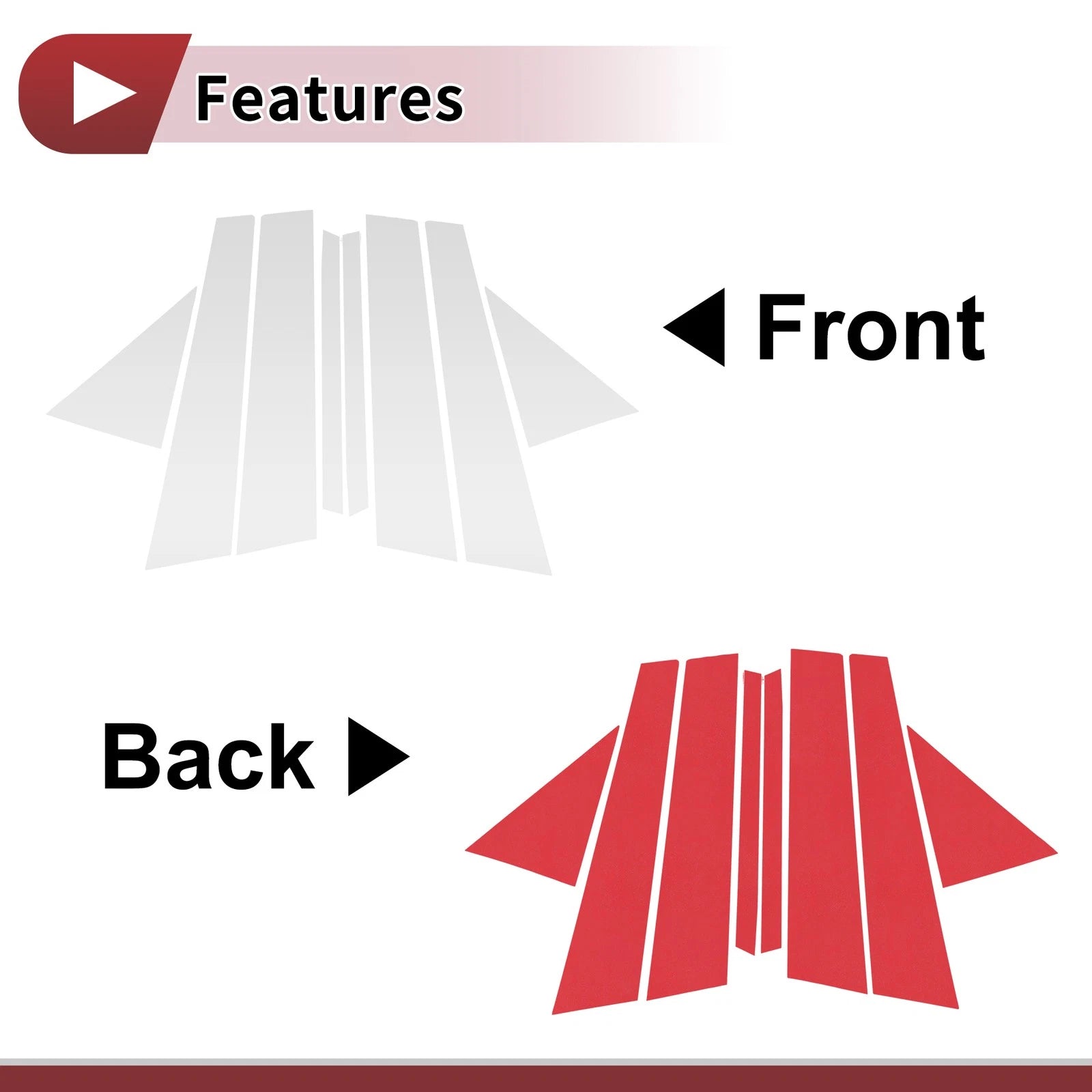 Front Rear Left Right Door Pillar Window Trim for Mazda 3 Hatchback (2008–2012)