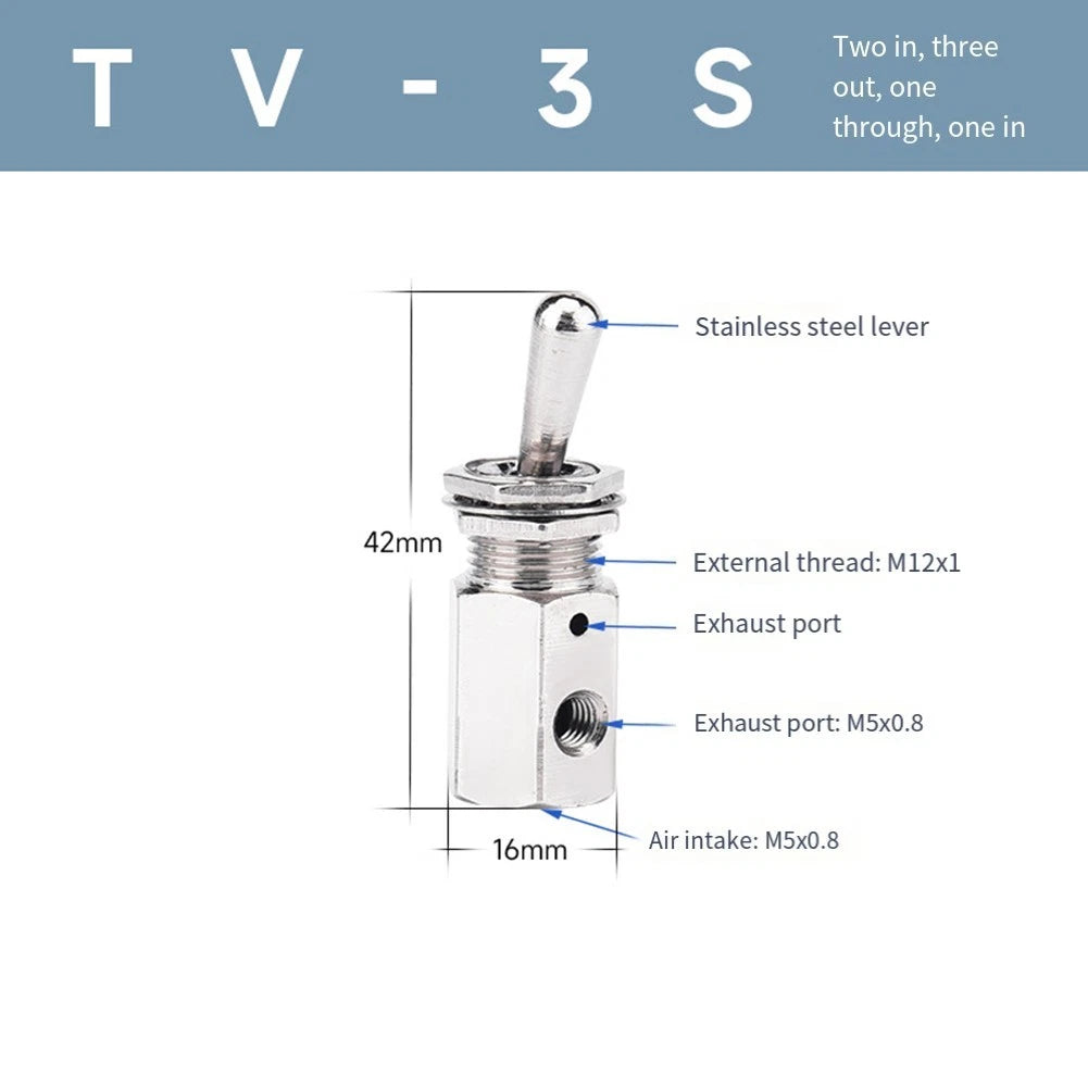 2 Position 3 Way Mechanical Valve TV3S for Compressed Air Signals