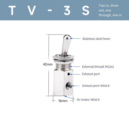 2 Position 3 Way Mechanical Valve TV3S for Compressed Air Signals