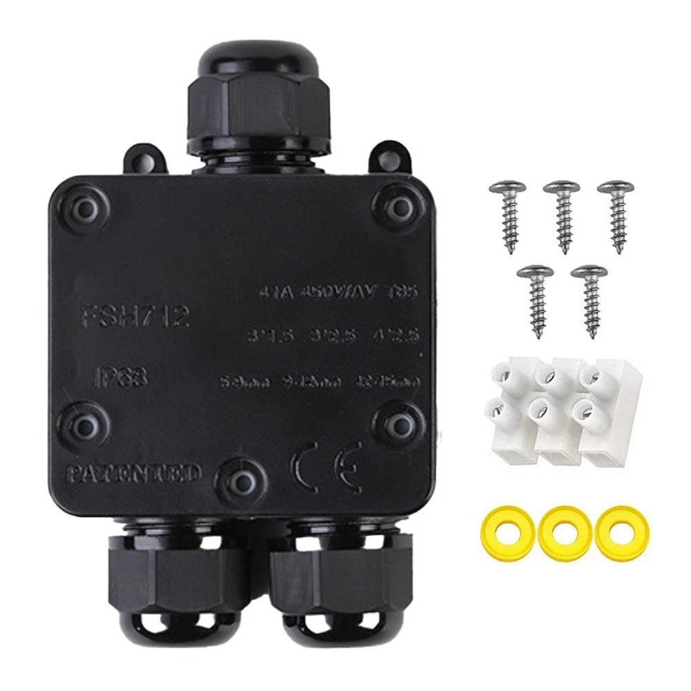3 Way Junction Box for Outdoor Use (IP68 Waterproof)