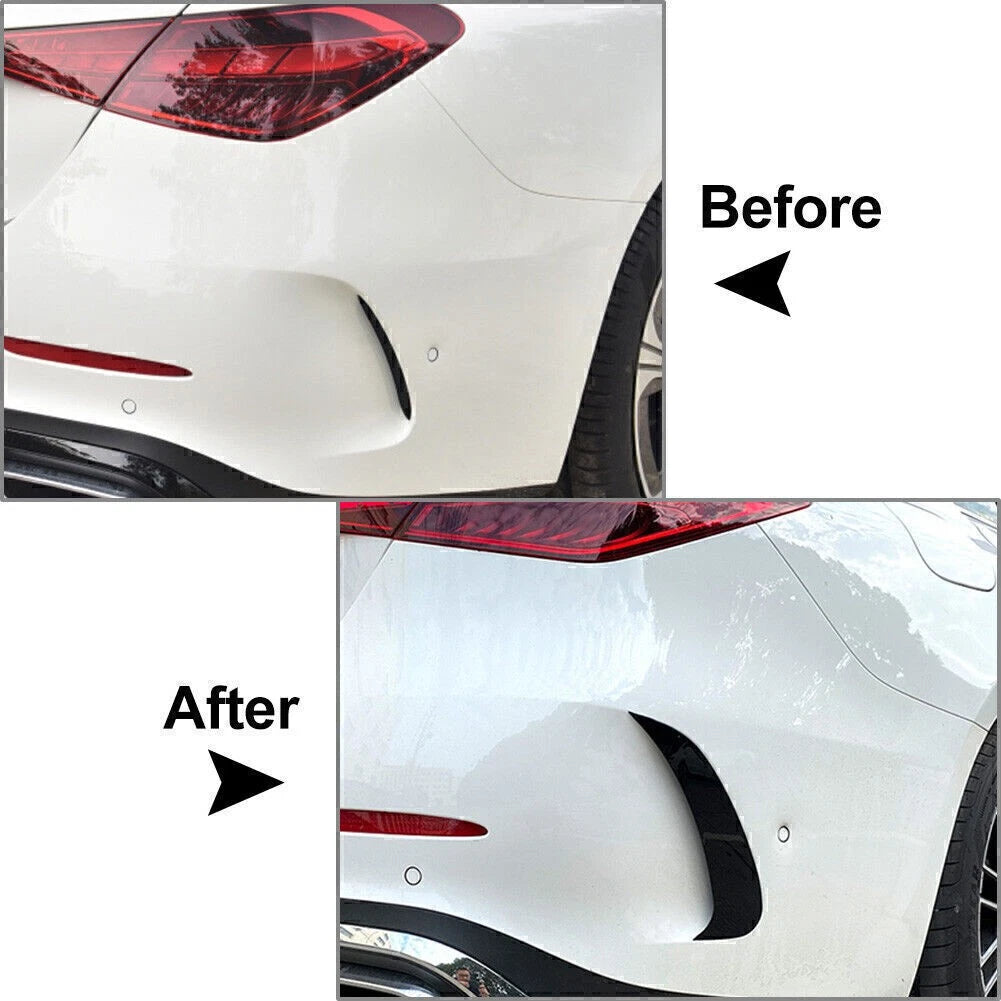 2X Rear Bumper Splitter Spoiler Canard for Mercedes Benz C-Class (W206)