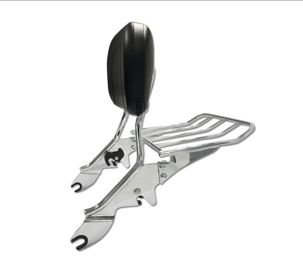 Chrome Backrest Sissy Bar with Luggage Rack for Harley Touring (2009–2017)