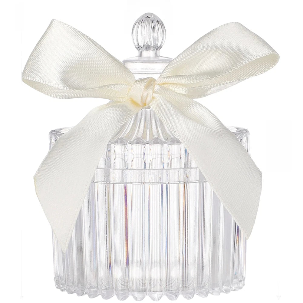 Vertical Ribbed Transparent Plastic Box for Wedding Candy Storage