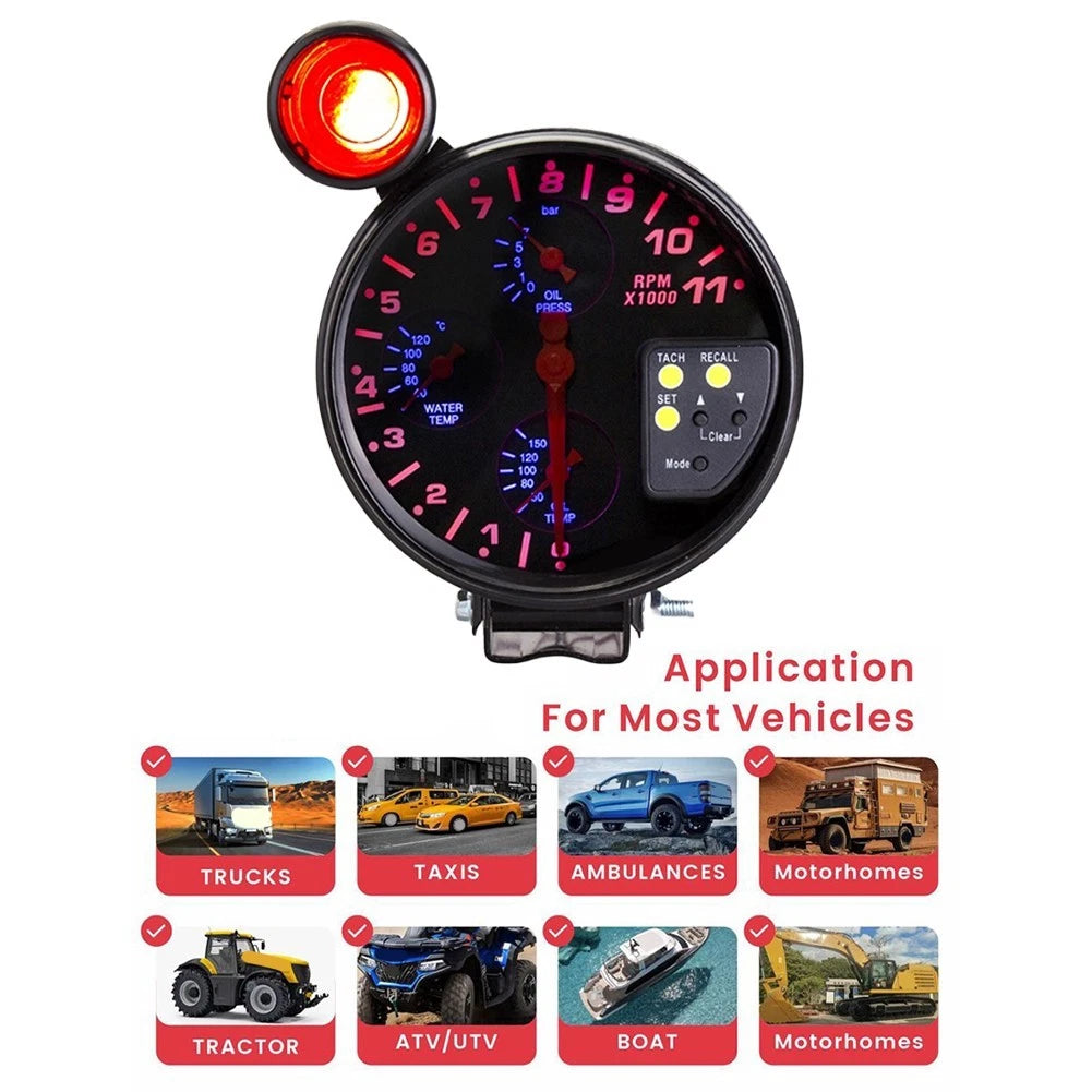 4-in-1 Digital Gauge for Engine Status Tracking (Universal)